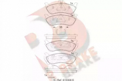 R BRAKE rb1392 -  Комплект тормозных колодок, дисковый тормоз